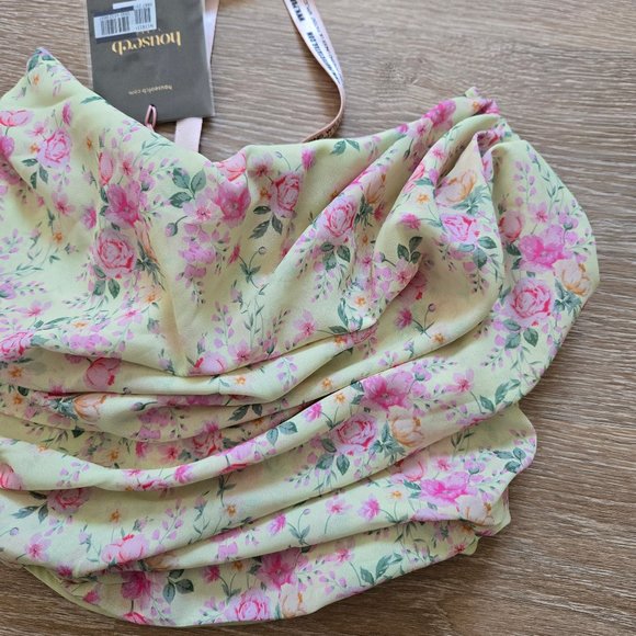 HOUSE OF CB Vivienne Floral Corset Lemon Print Sz Small Strapless Scoop Neck NWT - Picture 6 of 16